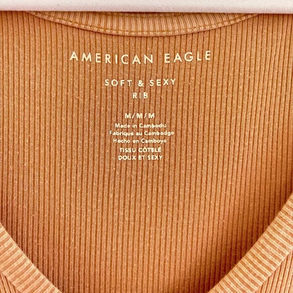 American Eagle Soft & Sexy Ribbed Long Sleeve Shirt, Medium - Picture 2 of 3